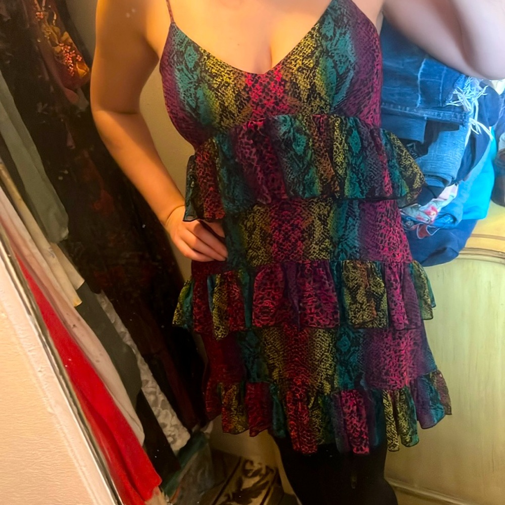 VINTAGE BETSEY JOHNSON SLIK MINI DRESS Y2K